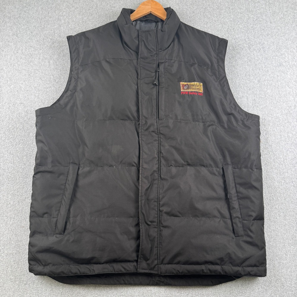 North End Vest Mens XL All Climate Wear Black Down Feather Foster Farms PNW